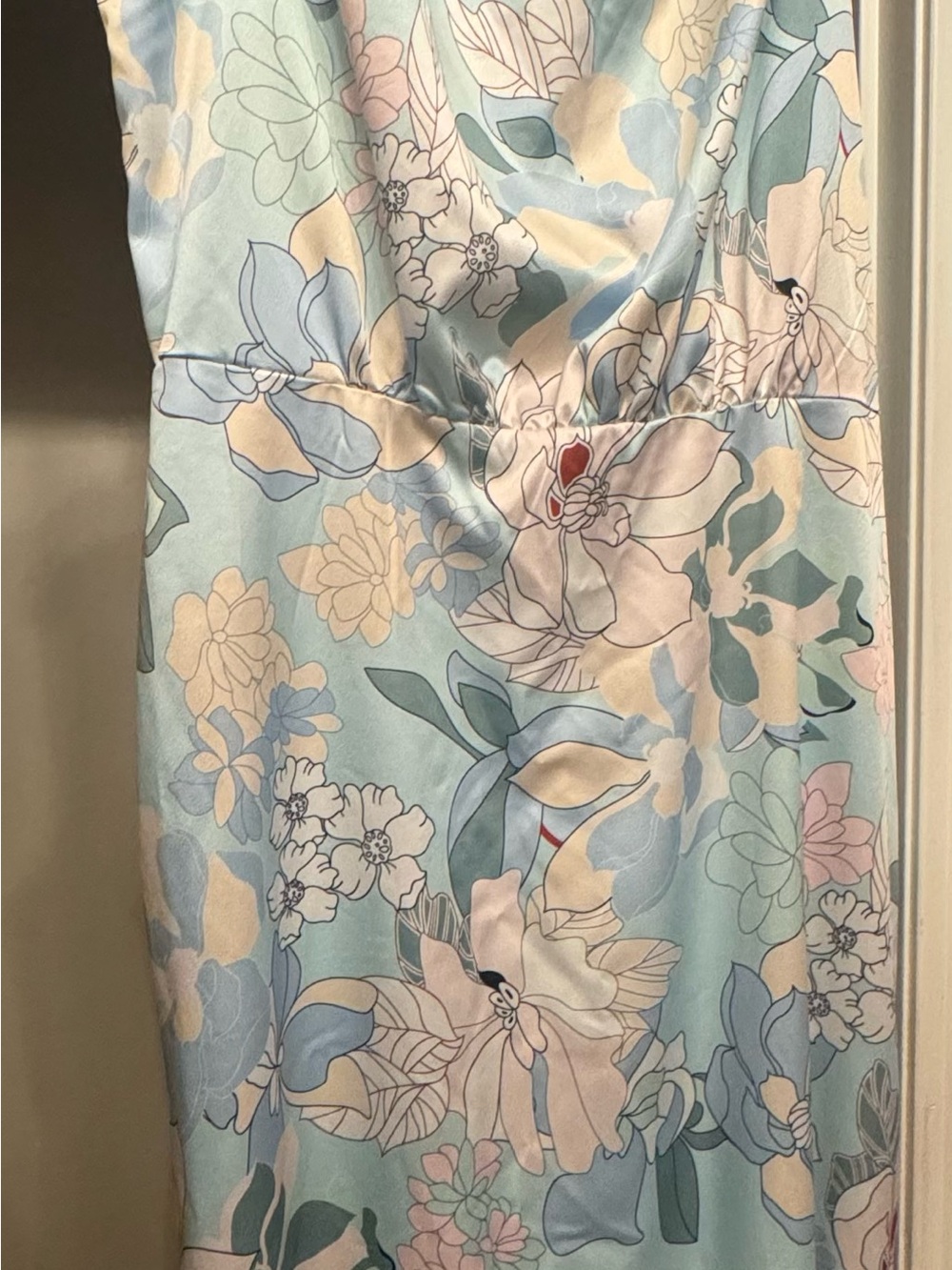 Floral Print Light Blue Women’s Dress